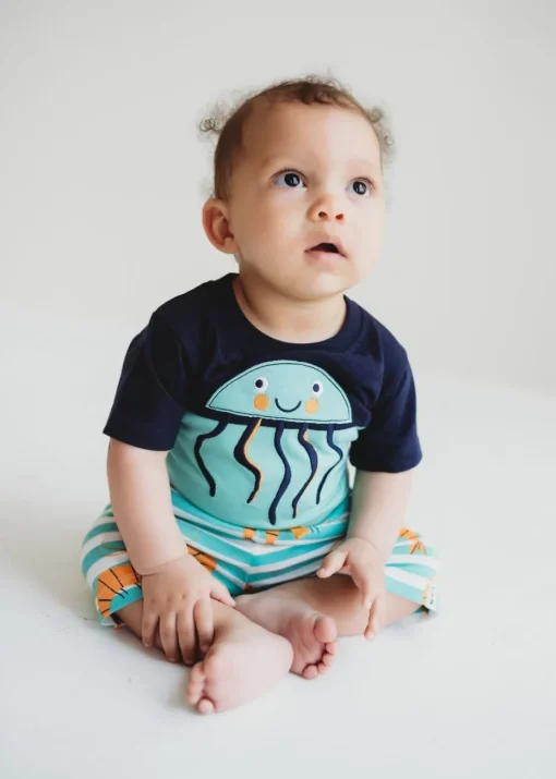Lilly & Sid Multicoloured Sea Floral Print Top & Pant Set (0- 24 Months)
