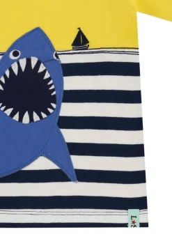 Lilly & Sid Multicoloured Shark In The Sea Applique T-Shirt (0-8 Years)