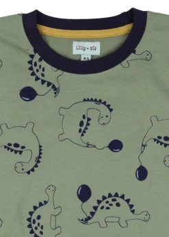 Lilly & Sid Multicoloured Dinosaur & Stripe Print Top 2 Pack (0-8 Years)