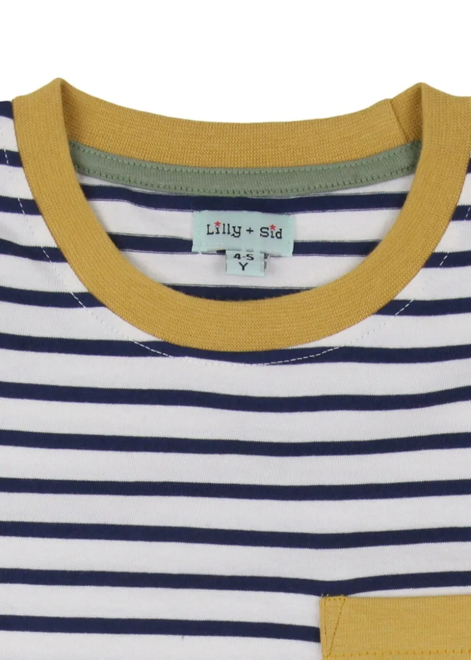 Lilly & Sid Multicoloured Dinosaur & Stripe Print Top 2 Pack (0-8 Years)