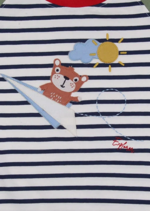 Lilly & Sid Multicoloured Sid On Plane Applique Top (0-8 Years)