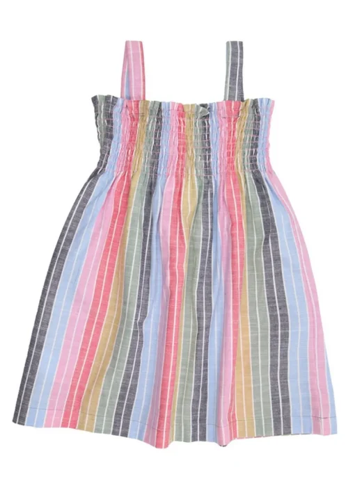 Lilly & Sid Multicoloured Rainbow Stripe Print Dress (0-8 Years)