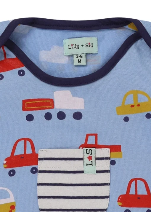 Lilly & Sid Multicoloured Car Print Top & Romper Set (0- 24 Months)