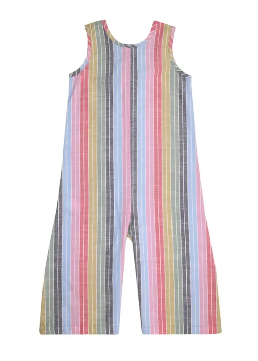 Lilly & Sid Multicoloured Rainbow Stripe Print Jumpsuit (24 Months- 8 Years)