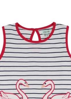 Lilly & Sid Multicoloured Swan Applique Dress (24 Months- 8 Years)