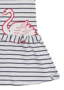 Lilly & Sid Multicoloured Swan Applique Dress (24 Months- 8 Years)