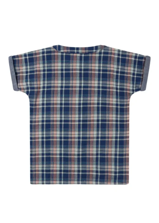 Lilly & Sid Navy Check Print T-Shirt (24 Months- 8 Years)