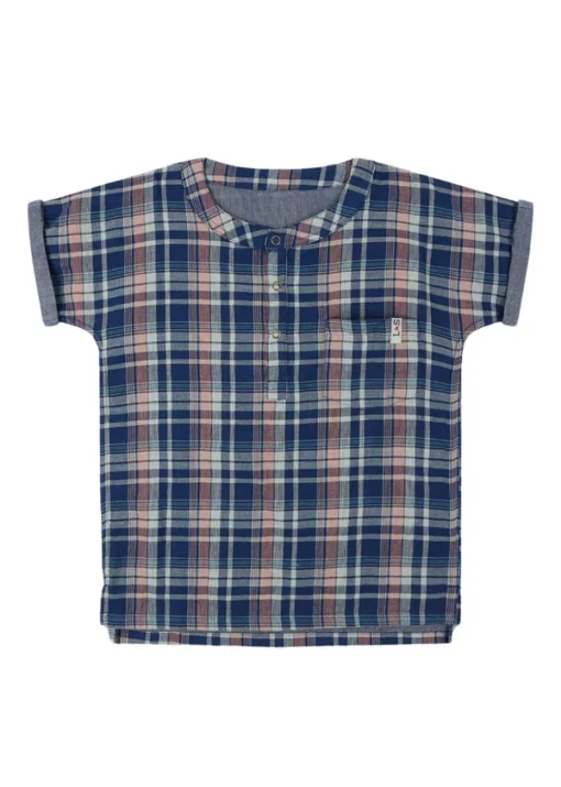 Lilly & Sid Navy Check Print T-Shirt (24 Months- 8 Years)