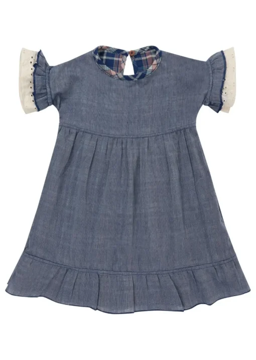 Lilly & Sid Navy Check Print Dress (0-8 Years)