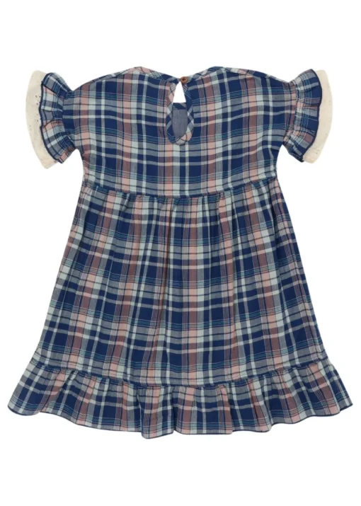 Lilly & Sid Navy Check Print Dress (0-8 Years)