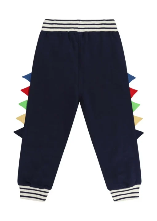 Lilly & Sid Navy Dinosaur Applique Joggers (6 Months- 8 Years)