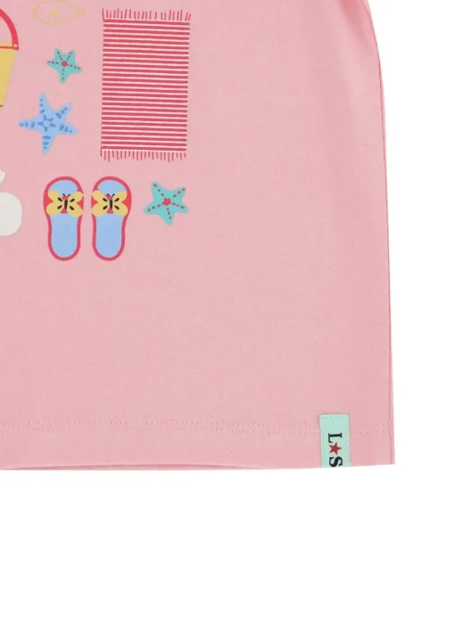 Lilly & Sid Pink Beach Print Top (0-8 Years)