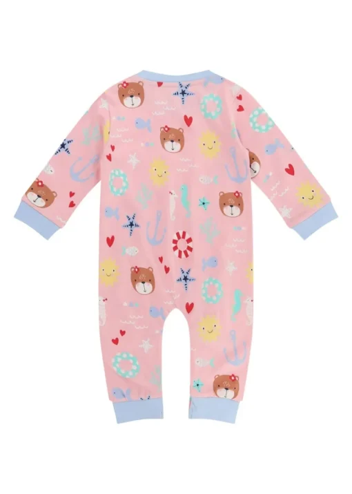Lilly & Sid Pink Lilly & Friends Print Romper (24 Months- 8 Years)
