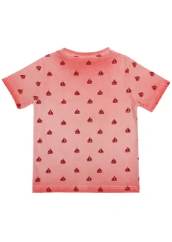 Lilly & Sid Red Boat Print T-Shirt (24 Months- 8 Years)