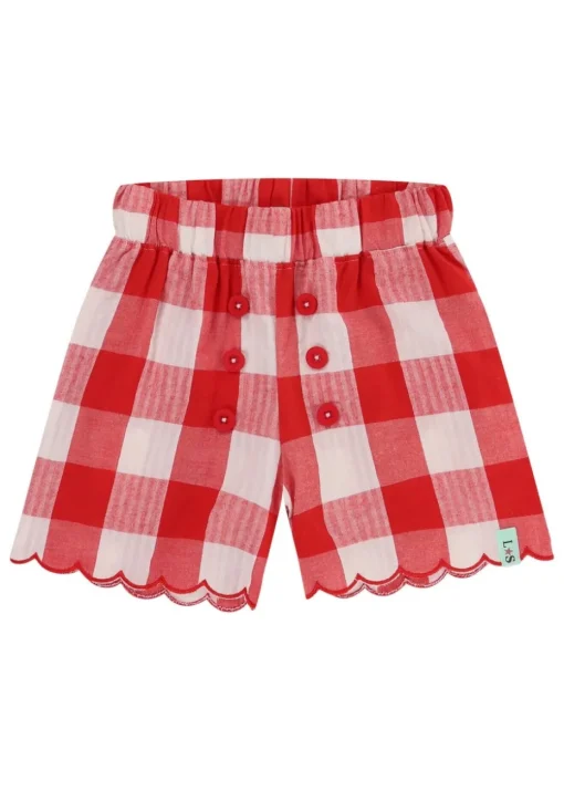Lilly & Sid Red Gingham Print Dress & Short Set (0-8 Years)