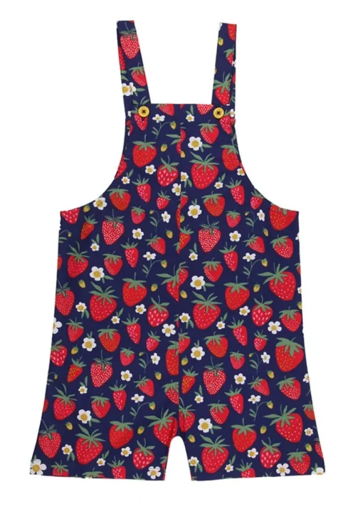 Lilly & Sid Red Strawberry Print Dungarees (0-8 Years)