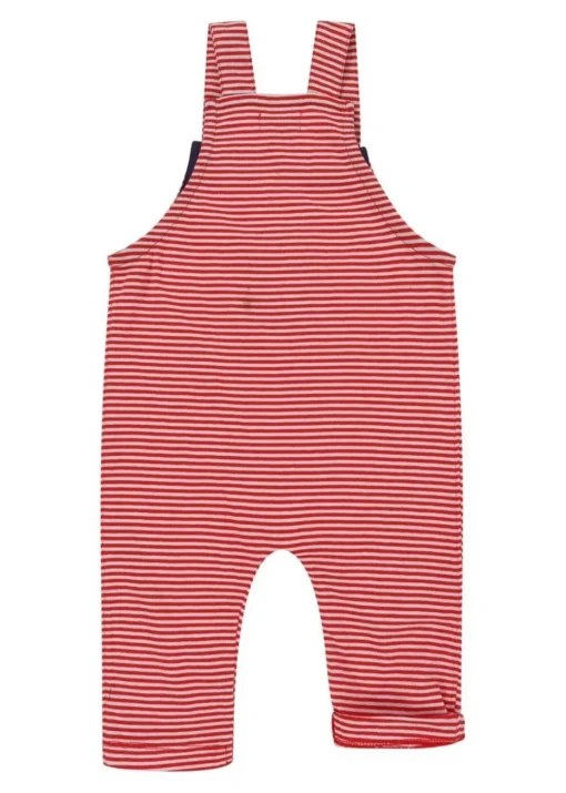 Lilly & Sid Red Stripe Print Dungarees (0- 24 Months)