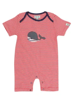 Lilly & Sid Red Whale Applique Romper (0-12 Months)