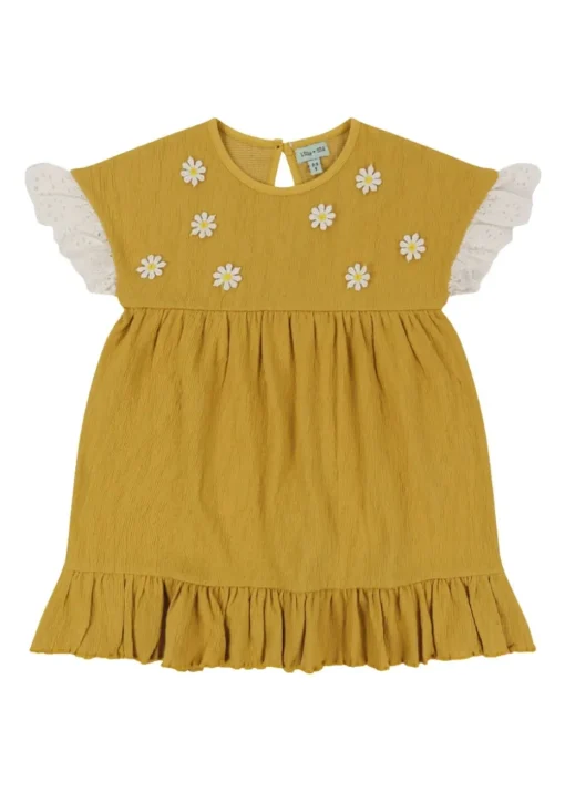 Lilly & Sid Yellow Floral Applique Dress (0-8 Years)