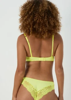 Lime Lace Detail Brazilian Briefs