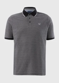 Lincoln Black Textured Polo Shirt