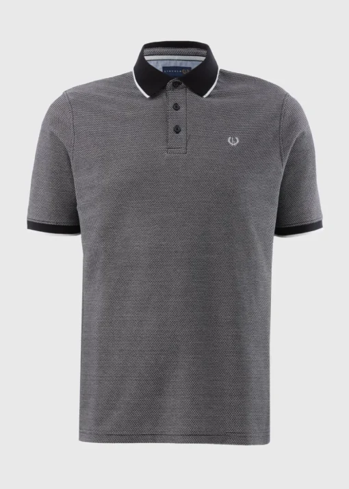 Lincoln Black Textured Polo Shirt