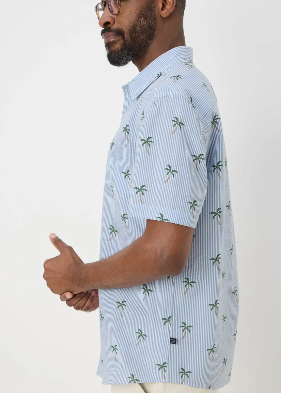 Lincoln Blue Stripe Palm Tree Shirt