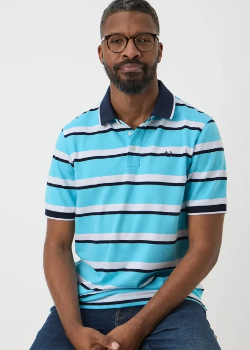 Lincoln Bright Blue Striped Polo Shirt