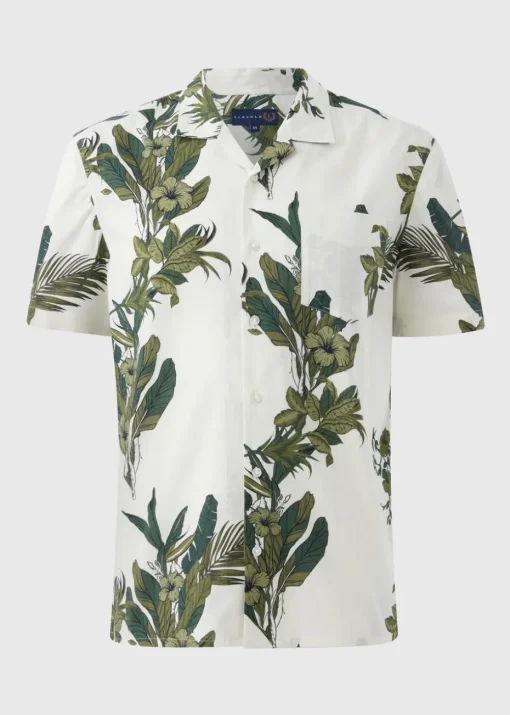 Lincoln Ecru Leaf Print Shirt