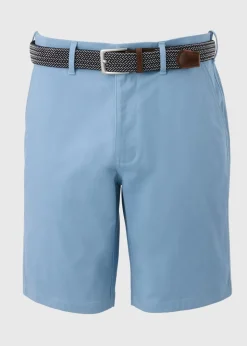 Lincoln Light Blue Belted Chino Shorts