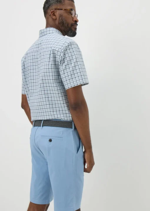 Lincoln Light Blue Belted Chino Shorts