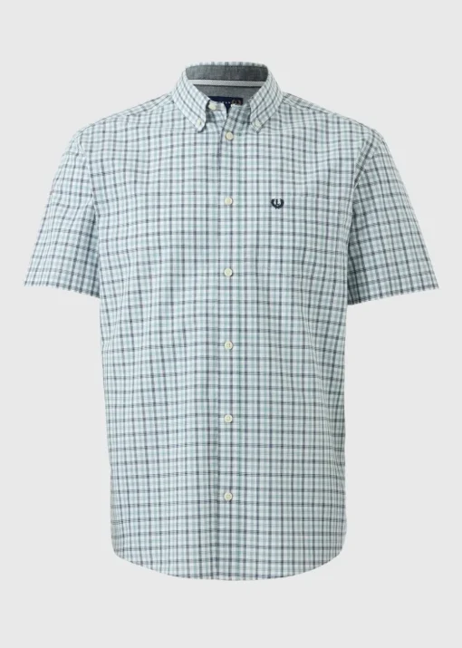 Lincoln Teal Mini Check Shirt