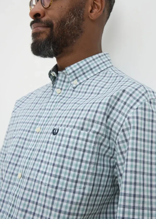Lincoln Teal Mini Check Shirt