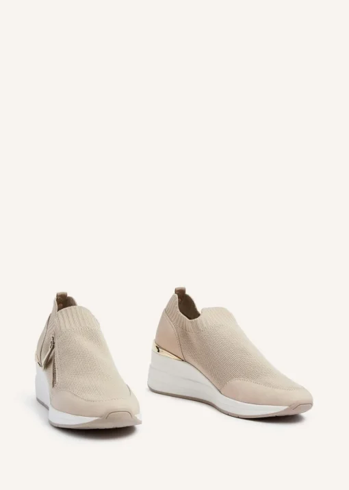 Linzi Adler Nude Flyknit Wedged Trainer