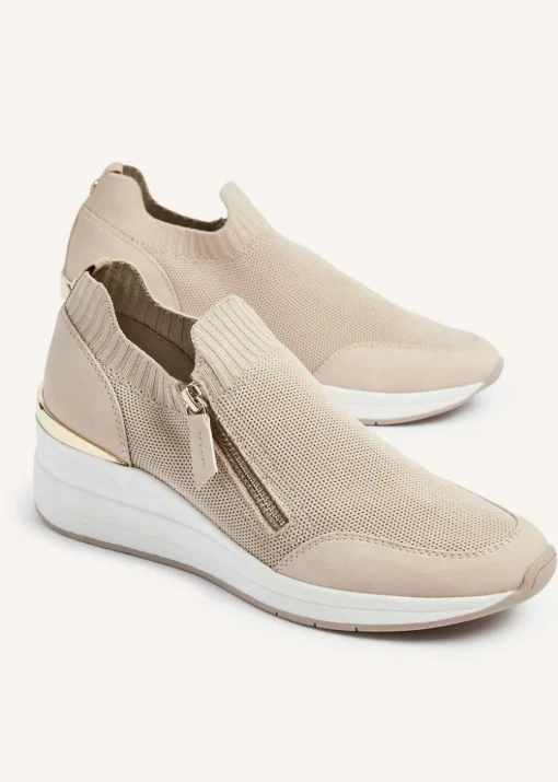 Linzi Adler Nude Flyknit Wedged Trainer