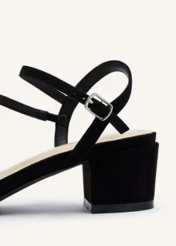 Linzi Afia Black Faux Suede Strappy Heeled Sandal