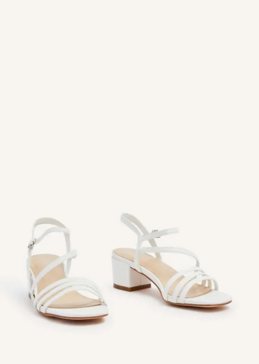 Linzi Afia White Faux Leather Strappy Heeled Sandal