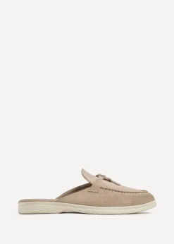 Linzi Alix Mocha Faux Suede Slip On Summer Mule