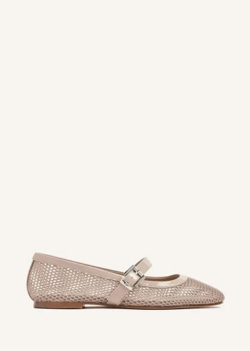 Linzi Arielle Nude Mesh Mary Jane Pump