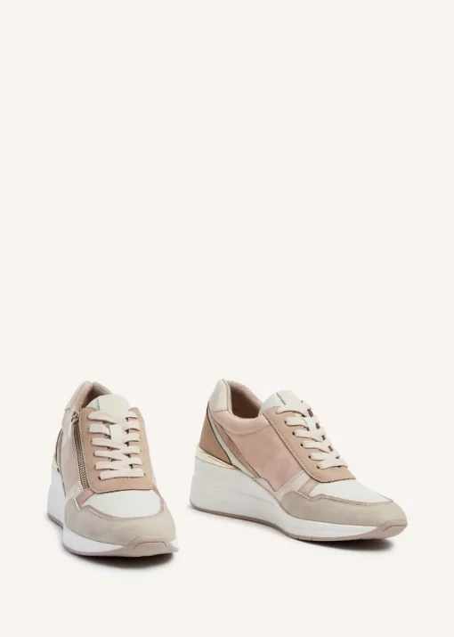 Linzi Aylin Camel Colour Block Wedge Trainer