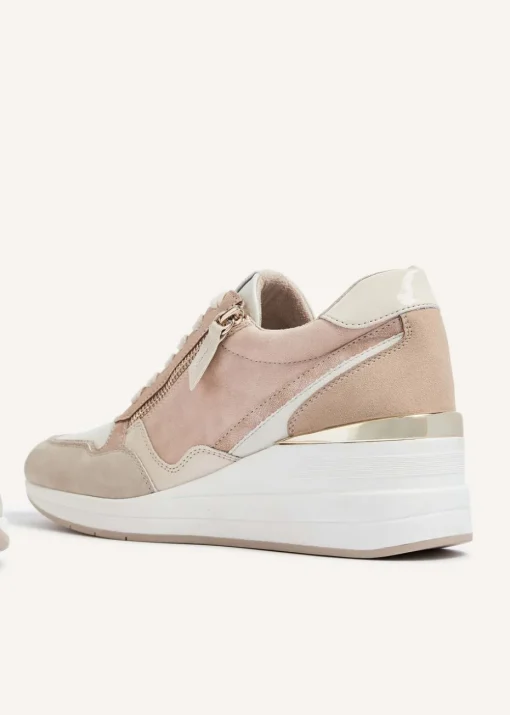 Linzi Aylin Camel Colour Block Wedge Trainer