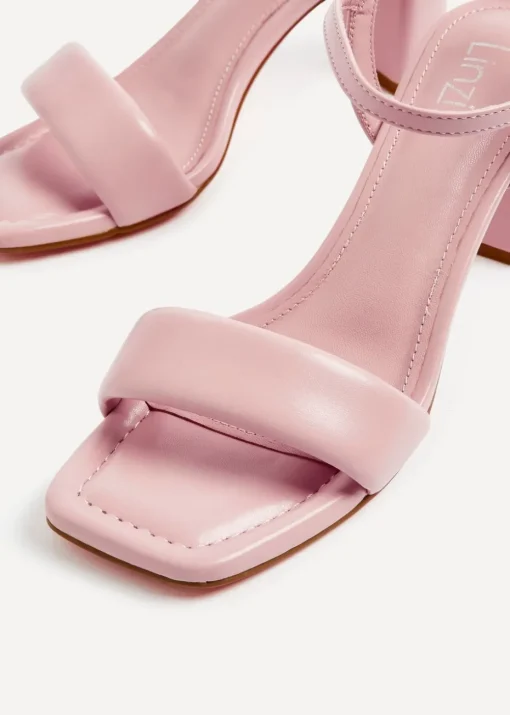 Linzi Balfour Dusky Pink Faux Leather Block Heeled Sandal
