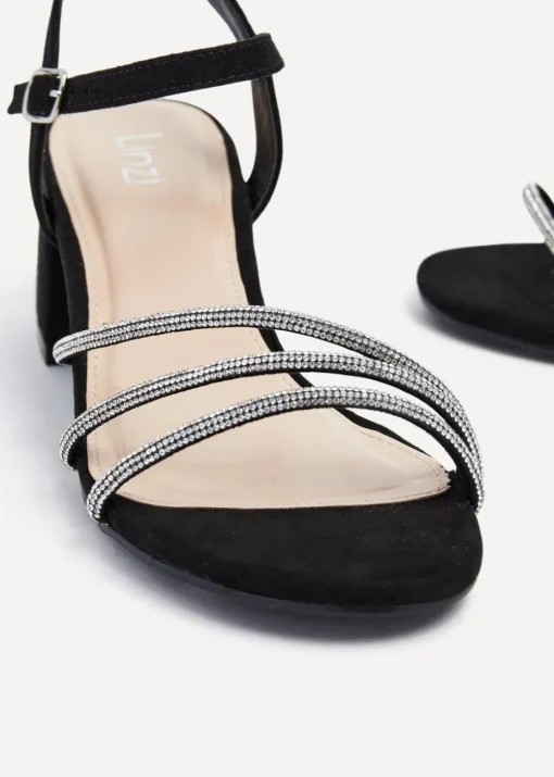 Linzi Carnation Black Suede Open Back Sandal
