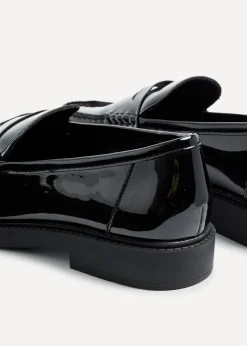Linzi Cartia Wide Fit Black Patent Loafer