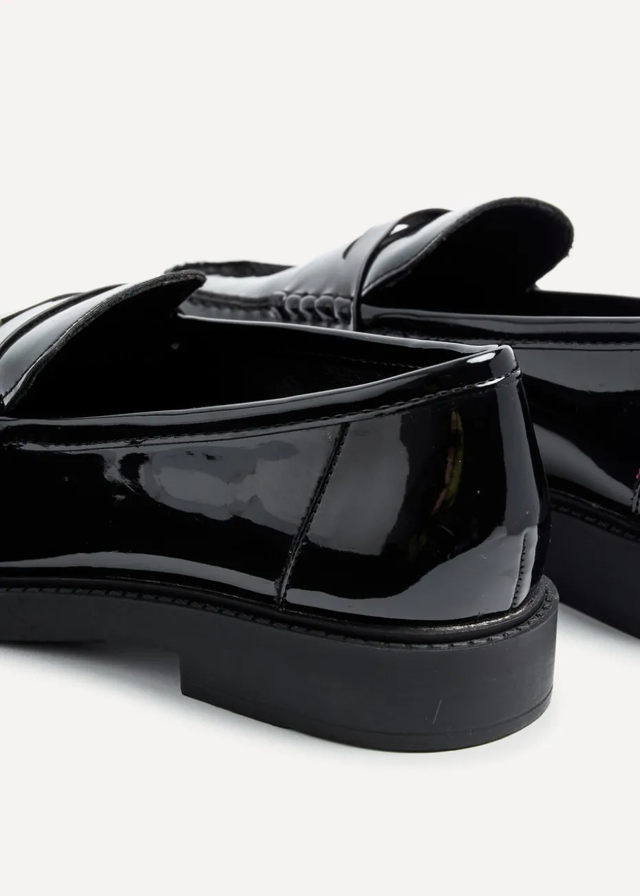 Linzi Cartia Wide Fit Black Patent Loafer