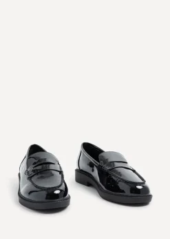 Linzi Cartia Wide Fit Black Patent Loafer