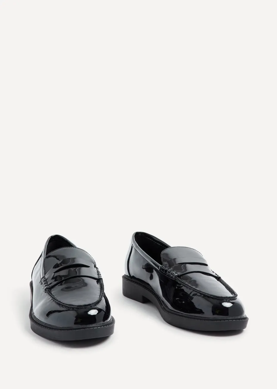 Linzi Cartia Wide Fit Black Patent Loafer
