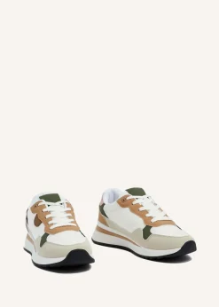 Linzi Clapham Beige Two-Tone Wedged Trainer