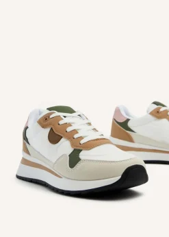 Linzi Clapham Beige Two-Tone Wedged Trainer
