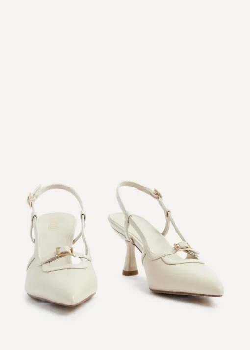 Linzi Constance Beige Faux Leather Stiletto Court Heel